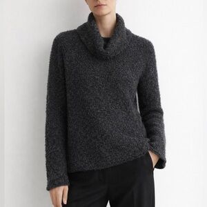 J. Crew Womens Textured Wool Blend Turtleneck Sweater Gray Size S Minimalist